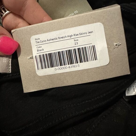 Everlane NWT The Curvy Authentic Stretch High-Rise Skinny Jean black - Picture 5 of 10